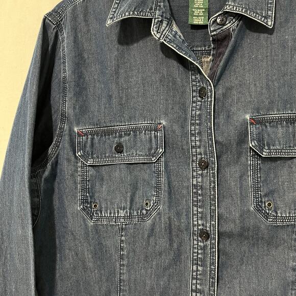 Vtg Ralph Lauren Jean Company Denim Shirt Large Button Down Long Sleeve Cotton - Picture 5 of 14
